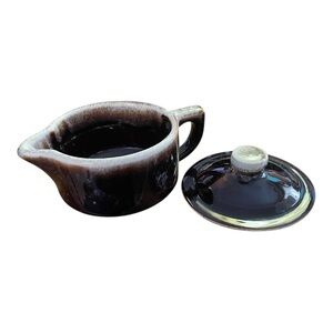 Vintage Pfaltzgraff Brown Drip Cream  Bowls With Cover